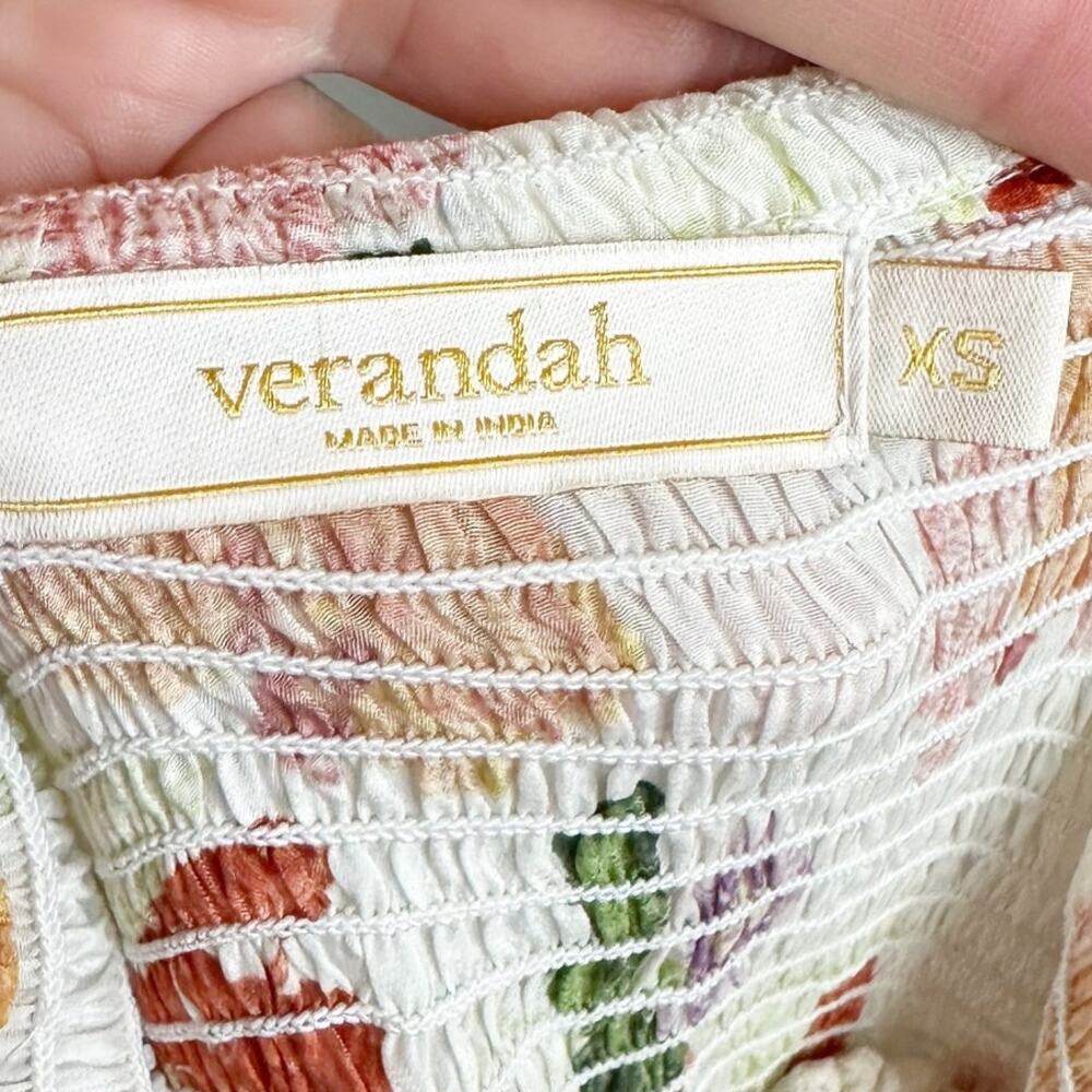 Verandah Smocked Floral Midi Dress XS NEW - Picture 7 of 10